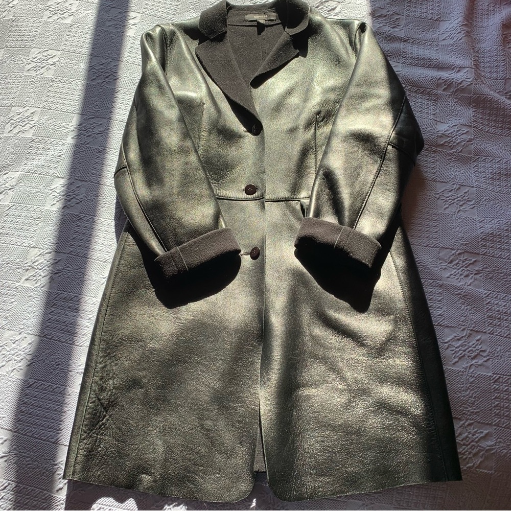 Vintage Y2K leather 3/4 length Buffy the Vampire Slayer jacket.